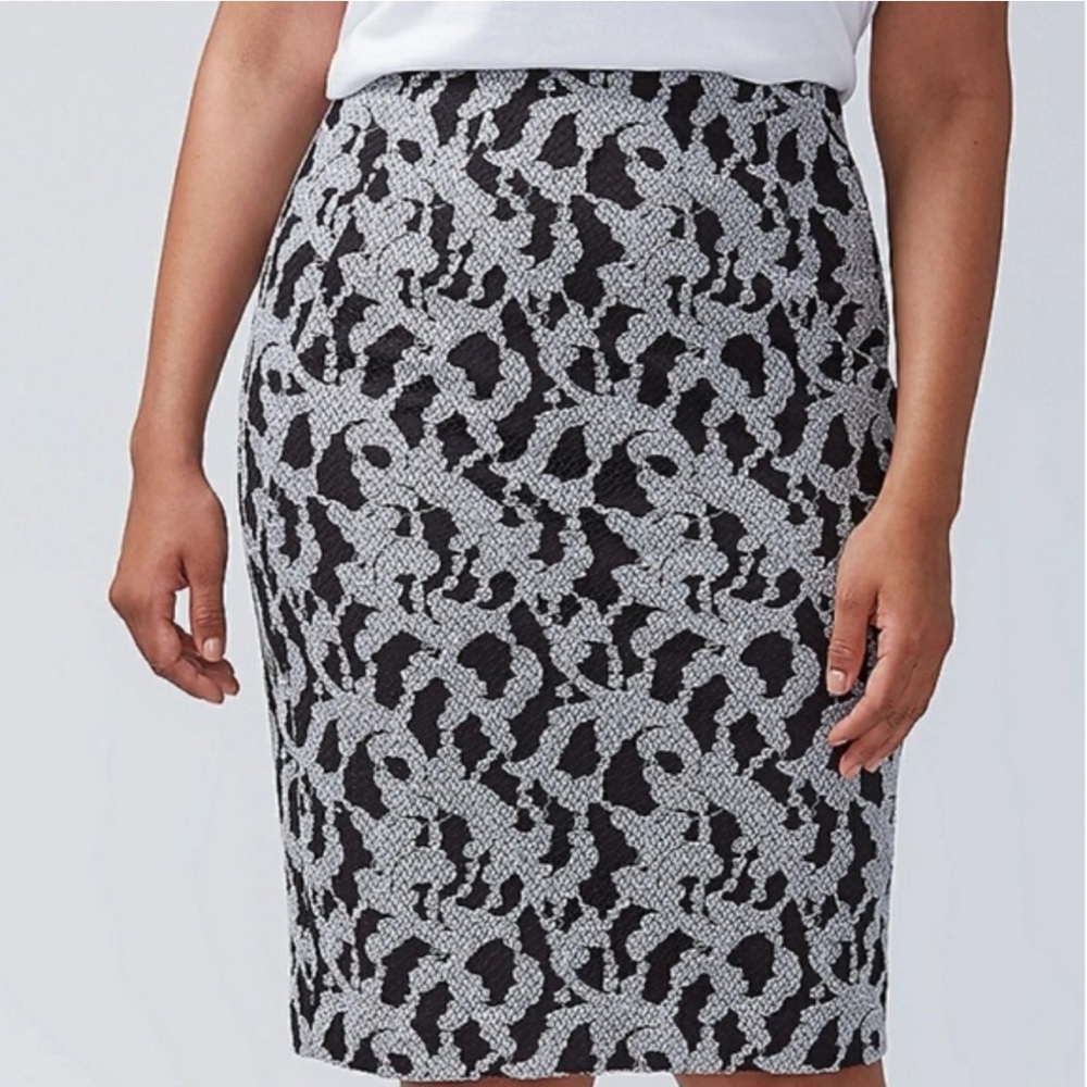 Lane Bryant Monochrome Abstract Pencil Skirt